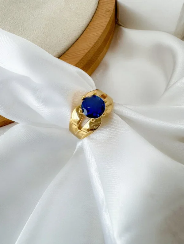 Anel Azul Ouro